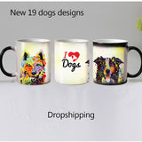 Dogs color changing magic mugs