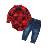 2017 fashion baby boy 3 piece suit vest+tie rompers+pants formal party clothes sets infant boy clothes gentleman suit free ship