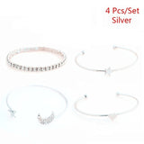 4 Pcs/set  Star Heart Crystal  Bracelet