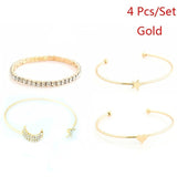 4 Pcs/set  Star Heart Crystal  Bracelet
