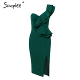 Shoulder Ruffles PARTY DRESS