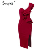 Shoulder Ruffles PARTY DRESS